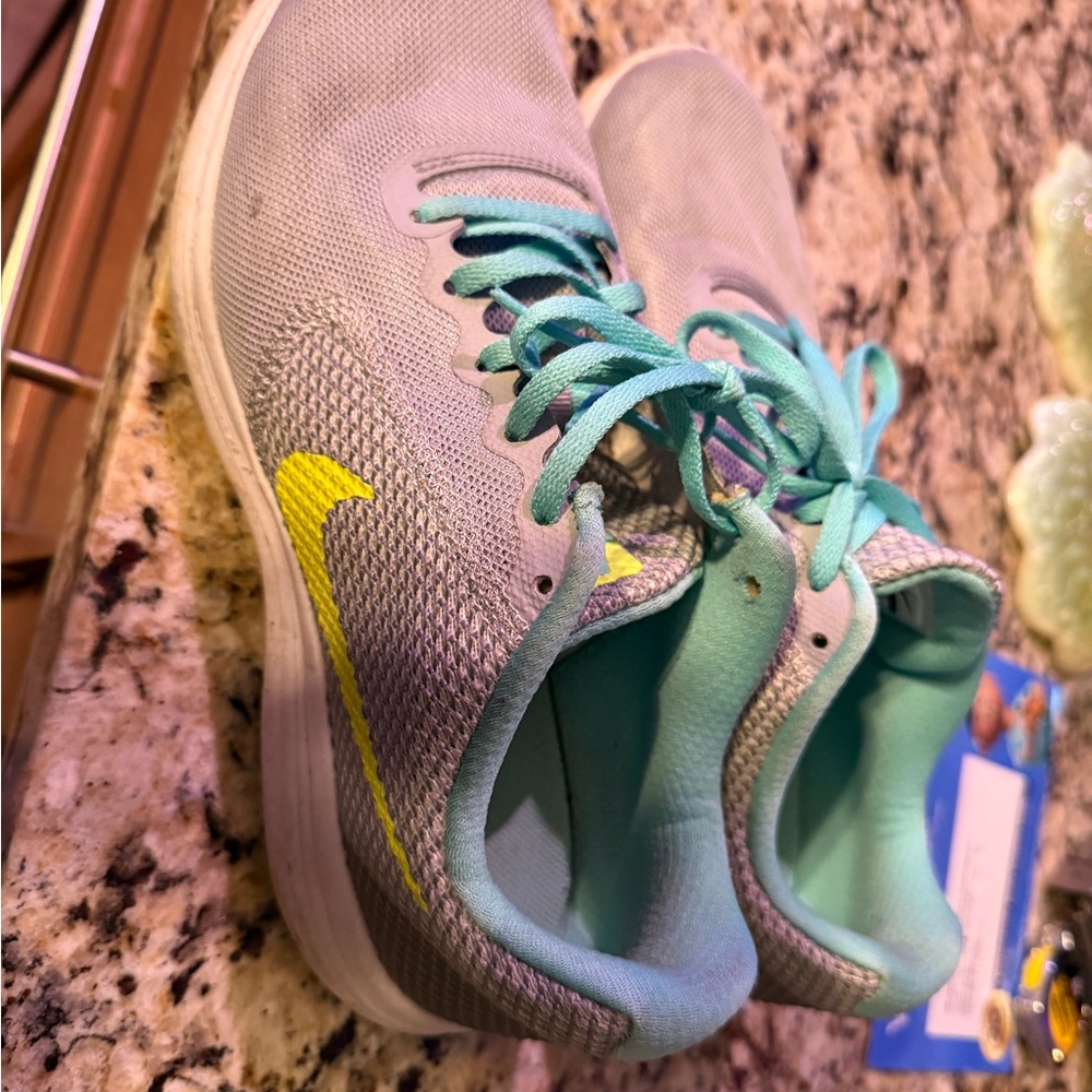 Nike Sneakers with Gray and Teal Design